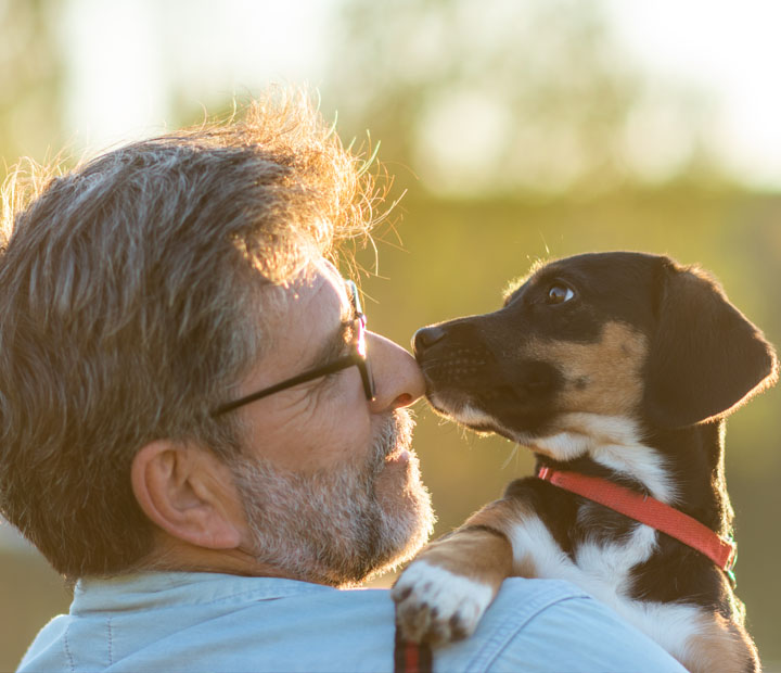 Image of man with dog